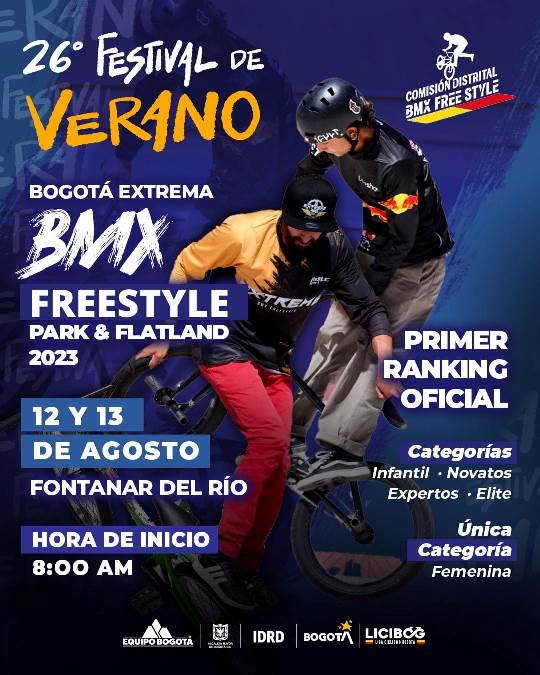 Competencia de BMX Flatland en el 26 Festival de Verano de Bogotá 2023